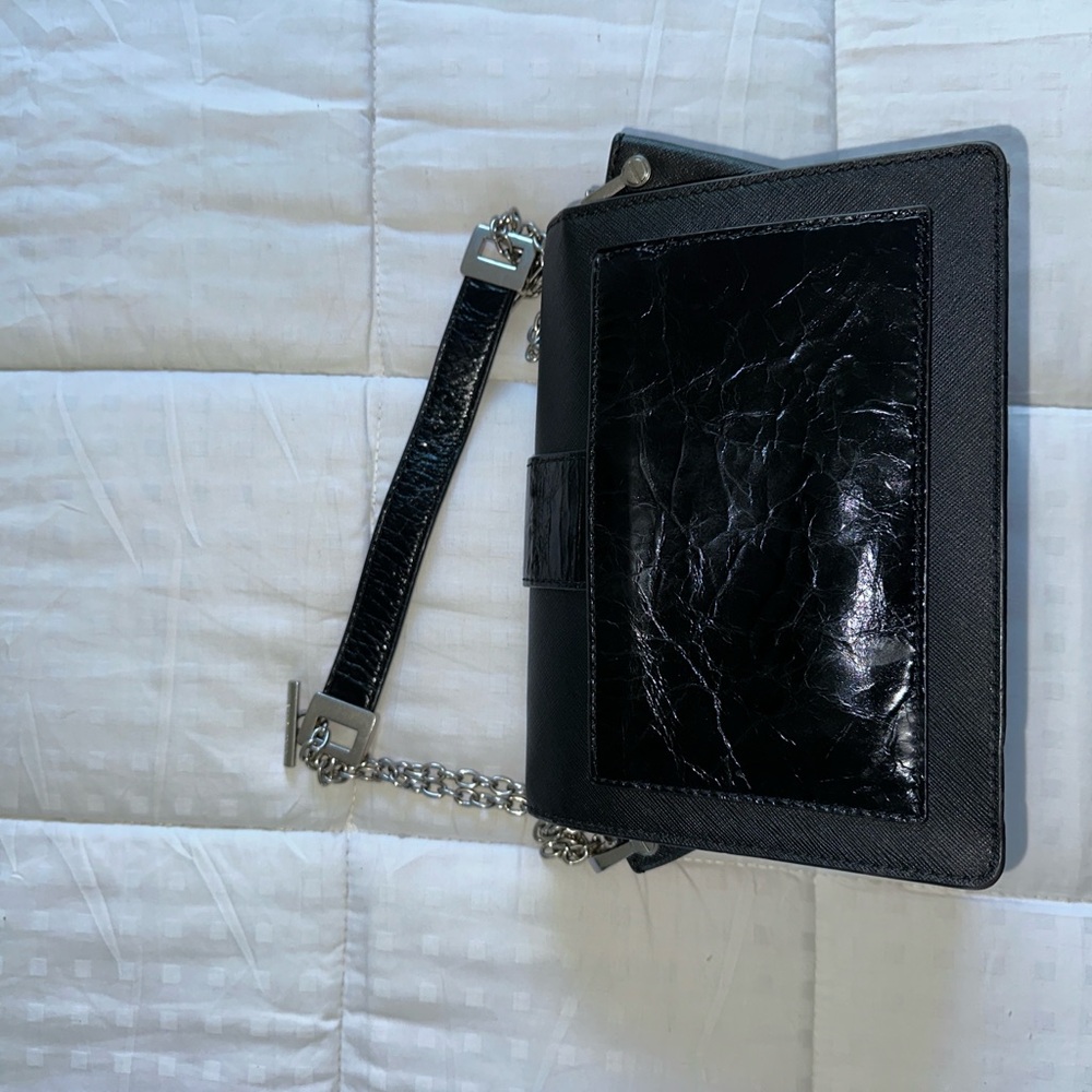 Michael Kors Black Buckle Leather Chain Bag - Picture 7 of 9